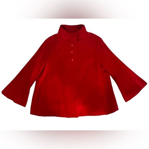 Randy Kemper wool blend red three button jacket NWT size 12 pockets 3/4 Sleeves - Picture 13 of 13